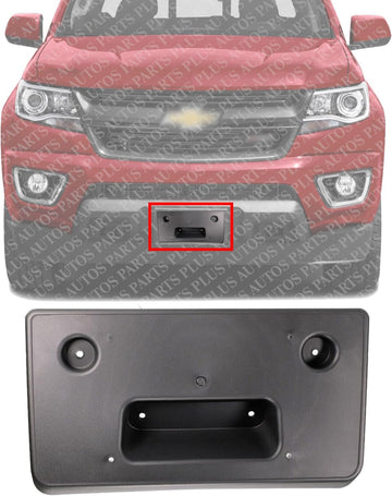 Front License Plate Bracket Textured Direct Replacement Compatible with 2015-2020 Chevrolet Colorado GM1068163 22891635