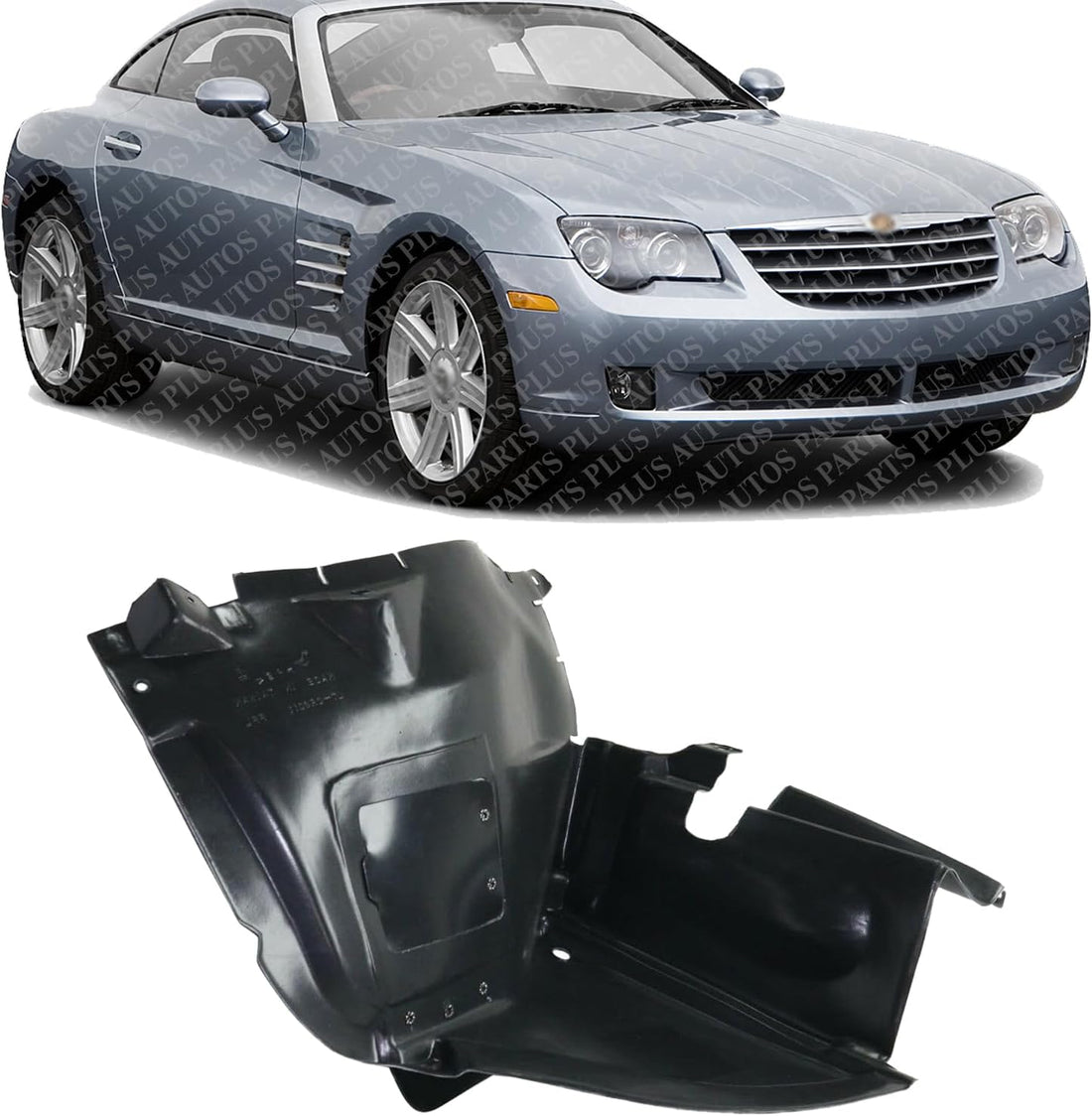 Front Fender Liner Right Passenger Side Direct Replacement Compatible With 2004-2008 Chrysler Crossfire CH1251126 5098682AA