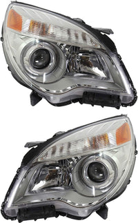 Set OF 2 Front Head Light Assembly Left Driver & Right Passenger Side Direct Replacement Compatible With 2010-2015 Chevrolet Equinox GM2502338 GM2502352 GM2503352 23308256 23383340