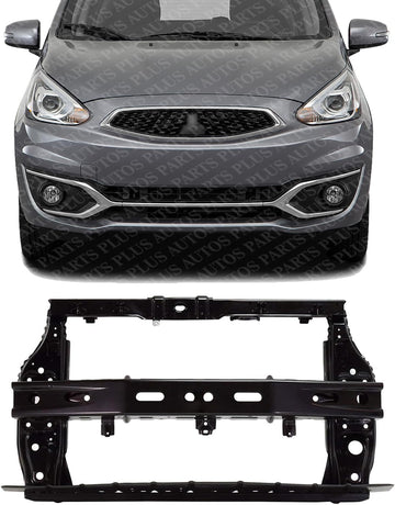 Front Radiator Support Assembly With Upper Tie Bar Steel Direct Replacement Compatible With 2014-2020 Mitsubishi Mirage MI1225174 5256C132-PFM