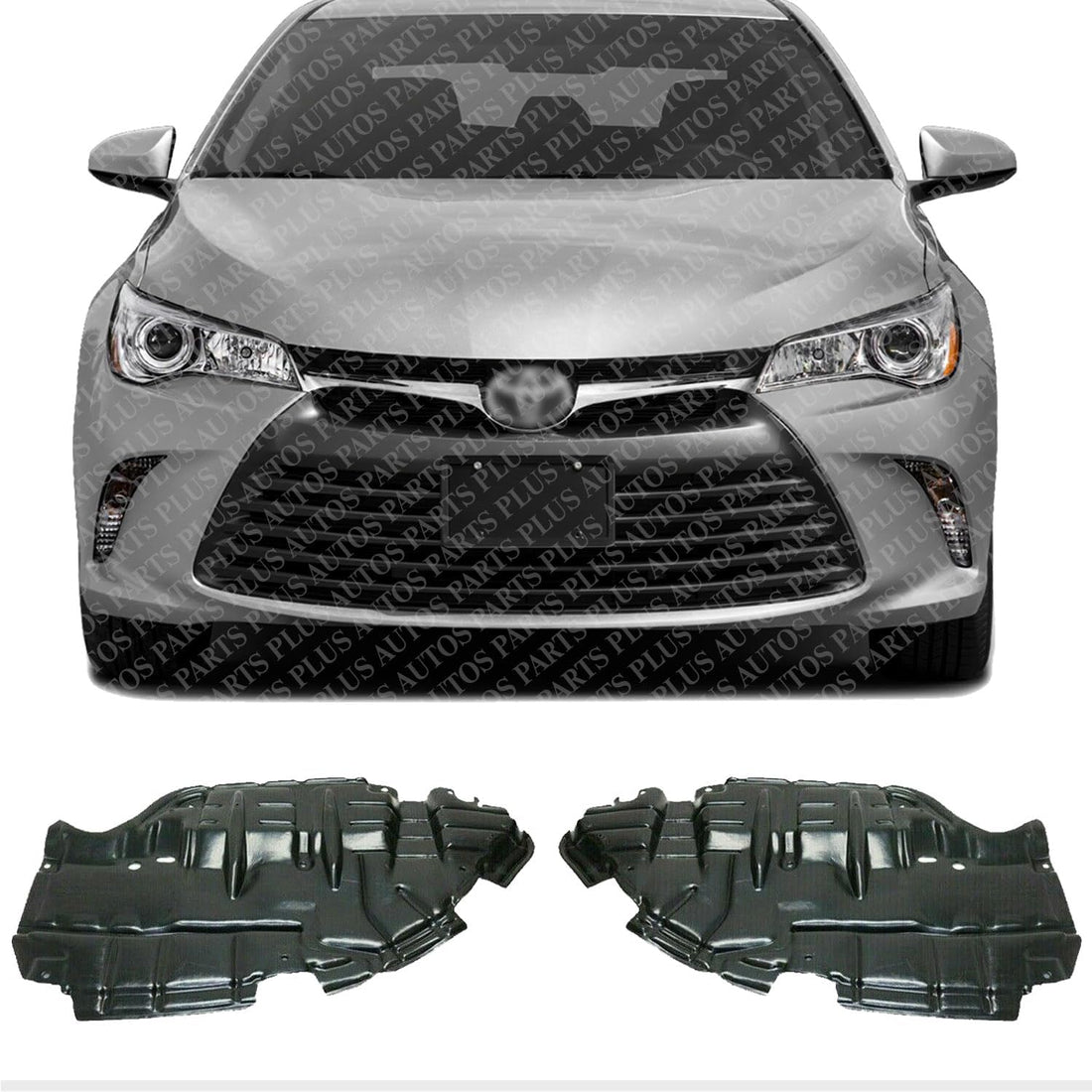 AUTOS PARTS PLUS Set of 2 Front Engine Splash Shield Under Cover Left Driver & Right Passenger Side Direct Replacement Compatible with 2015-2017 Toyota Camry TO1228205 TO1228204 5144106220