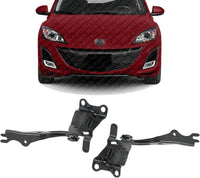 Set Of 2 Front Hood Hinges Steel Left Driver & Right Passenger Side Direct Replacement Compatible With 2010-2012 Mazda 3 MA1236122 MA1236121 BBM252410B BBM252420B