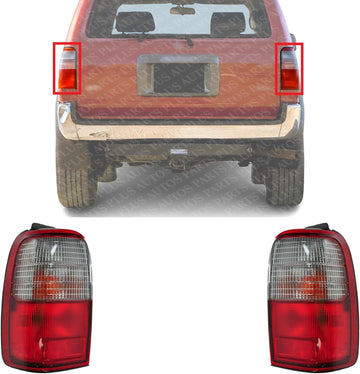 Set Of 2 Tail Light Assembly Plastic Left Driver & Right Passenger Side Direct Replacement Compatible With 1996-1997 Toyota 4Runner TO2800122 TO2801122 8155035120 8156035120