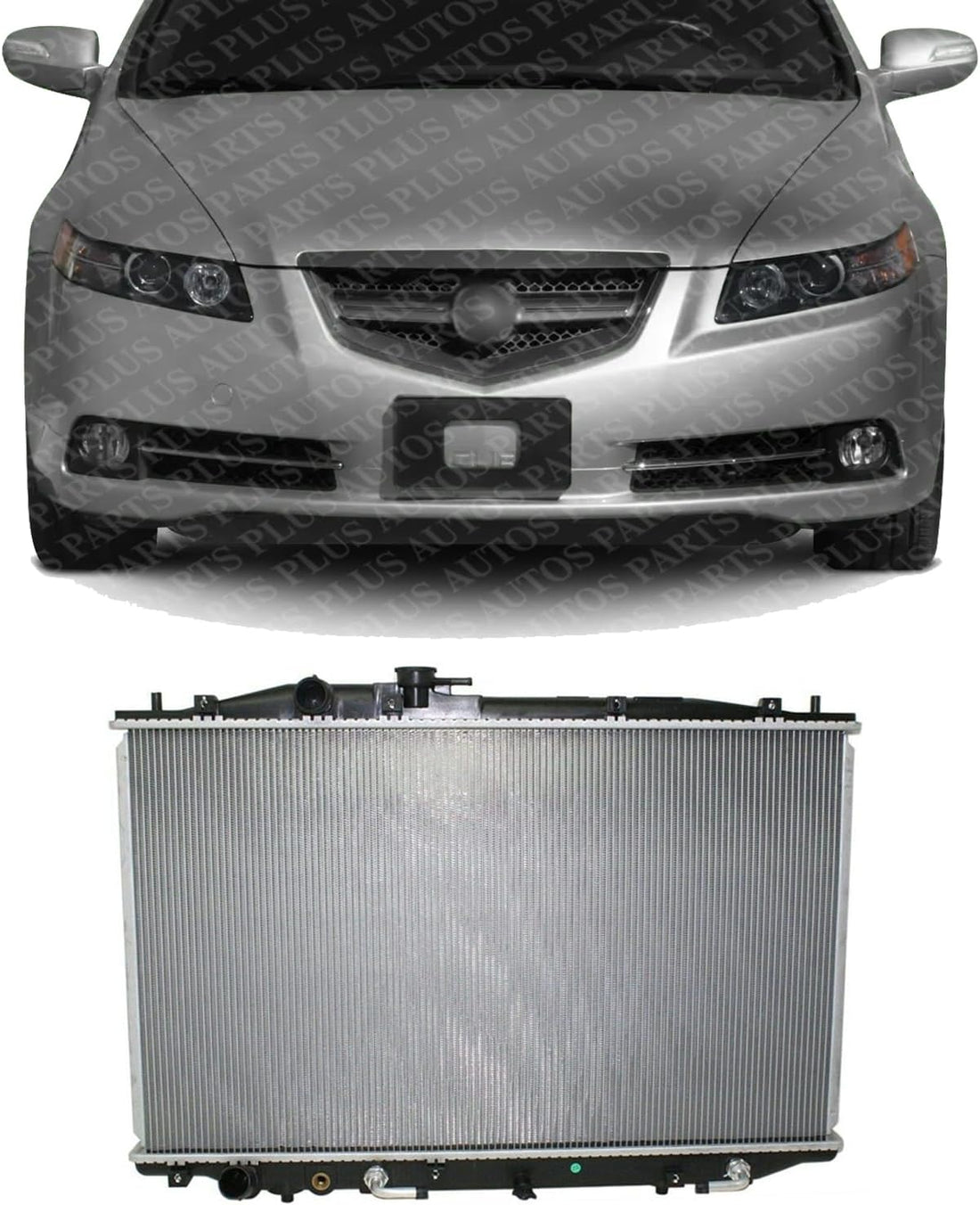 Front Radiator Aluminum Core Direct Replacement Compatible With 2007-2008 Acura TL AC3010144 19010RDAA61