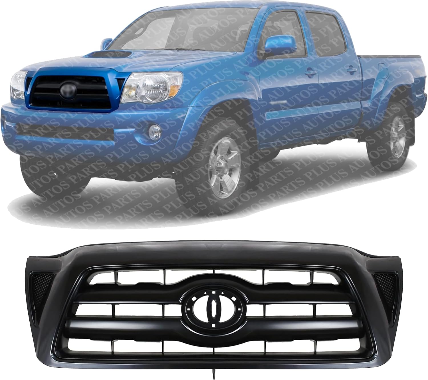 Front Grille Assembly Paintable Shell And Insert Plastic Direct Replacement Compatible With 2005-2010 Toyota Tacoma TO1200279 5310004370C0