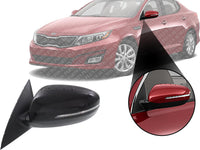 Front Power Mirror Manual Folding Heated Primed Left Driver Side Direct Replacement Compatible With 2014-2015 Kia Optima KI1320175 876104C501