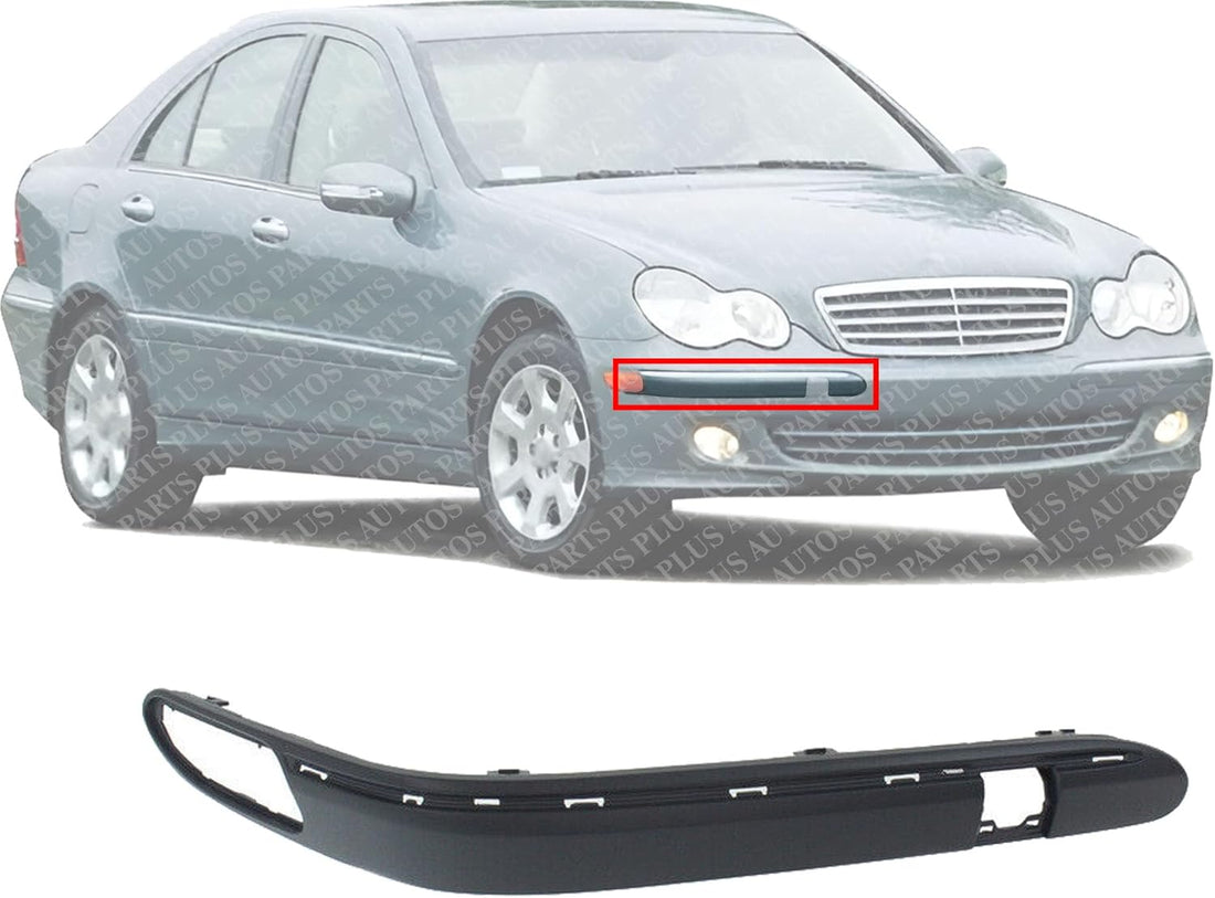 Front Bumper Molding Primed Right Passenger Side Direct Replacement Compatible With 2001-2007 Mercedes Benz C-Class MB1059104 2038852221