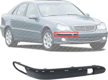 Front Bumper Molding Primed Right Passenger Side Direct Replacement Compatible With 2001-2007 Mercedes Benz C-Class MB1059104 2038852221