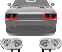 Set Of 2 Front Headlight Assembly Right Passenger & Left Driver Side Direct Replacement Compatible With 2008-2014 Dodge Challenger CH2519137 CH2518137 5028776AA 5028777AA