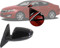 Front Power Mirror Manual Folding Non-Heated Primed Left Driver Side Direct Replacement Compatible With 2011-2013 Kia Optima KI1320152 876102T110