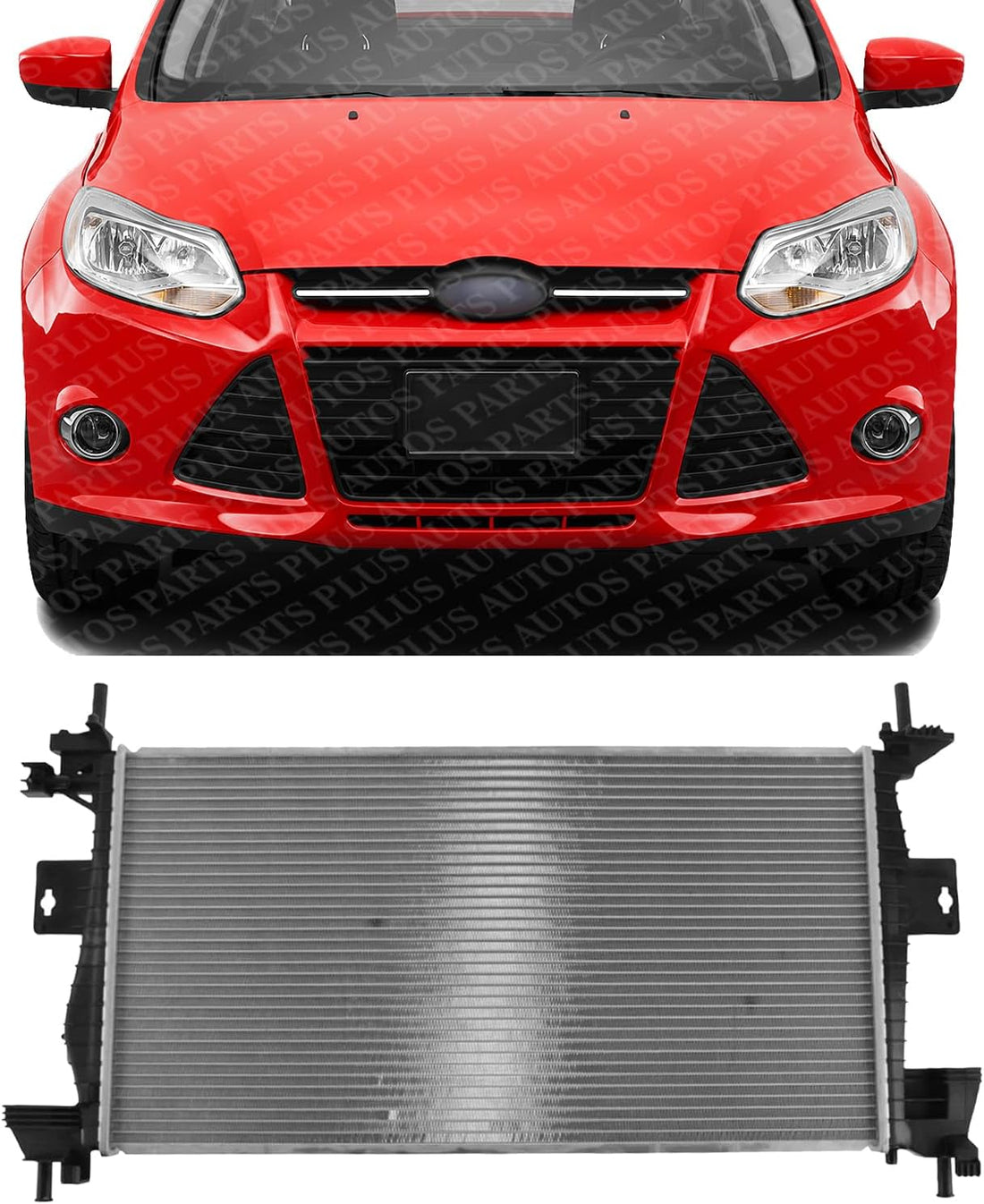 Front Radiator Aluminum Core Direct Replacement Compatible With 2012-2018 Ford Focus FO3010301 CV6Z8005A