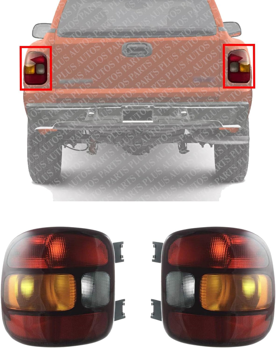 Set Of 2 Tail Light Lens And Housing Right Passenger & Left Driver Side Direct Replacement Compatible With 1999-2003 Chevrolet Silverado/GMC Sierra 1500 GM2801136 GM2800136 19169013