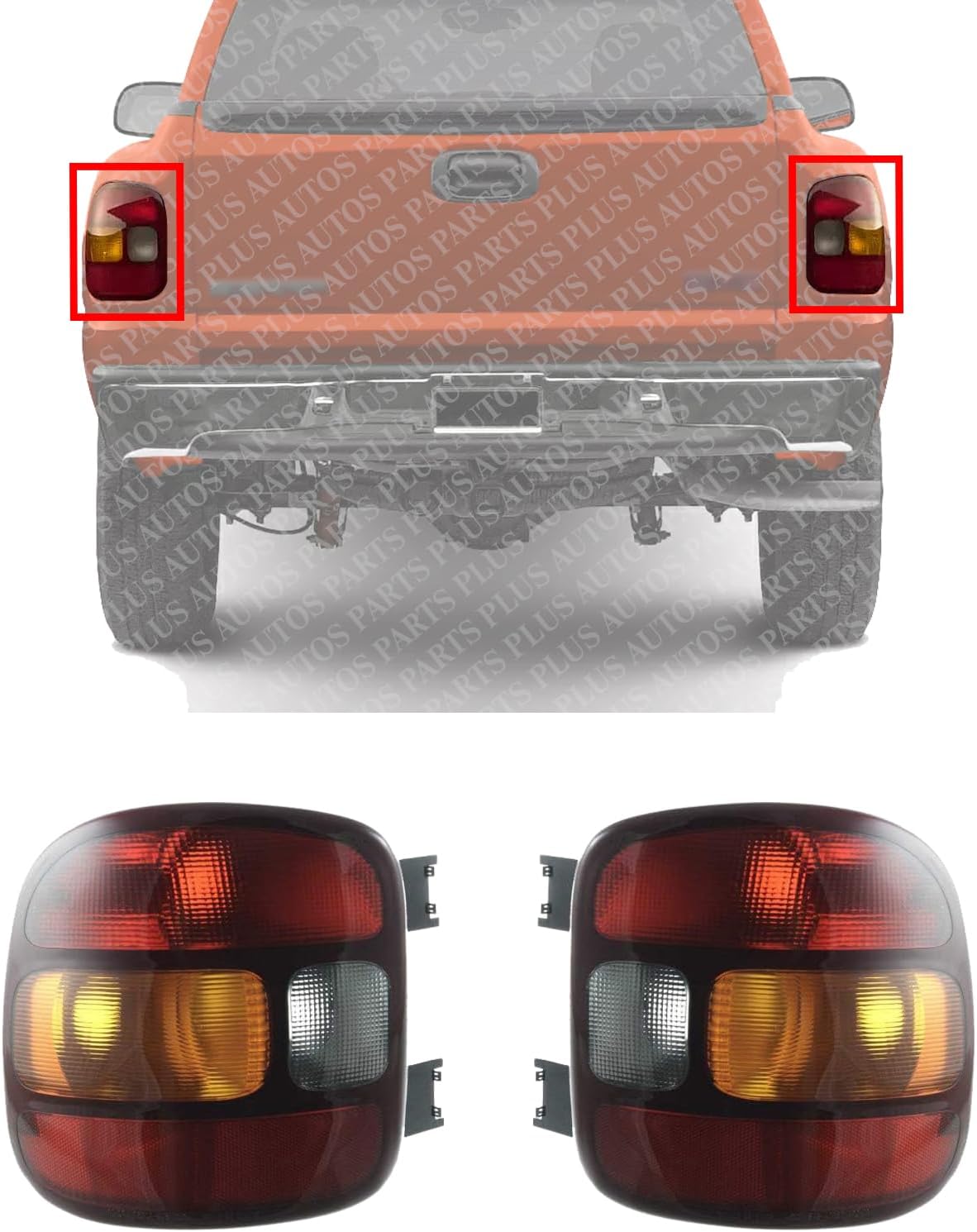Set Of 2 Tail Light Lens And Housing Right Passenger & Left Driver Side Direct Replacement Compatible With 1999-2003 Chevrolet Silverado/GMC Sierra 1500 GM2801136 GM2800136 19169013