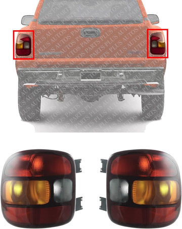 Set Of 2 Tail Light Lens And Housing Right Passenger & Left Driver Side Direct Replacement Compatible With 1999-2003 Chevrolet Silverado/GMC Sierra 1500 GM2801136 GM2800136 19169013