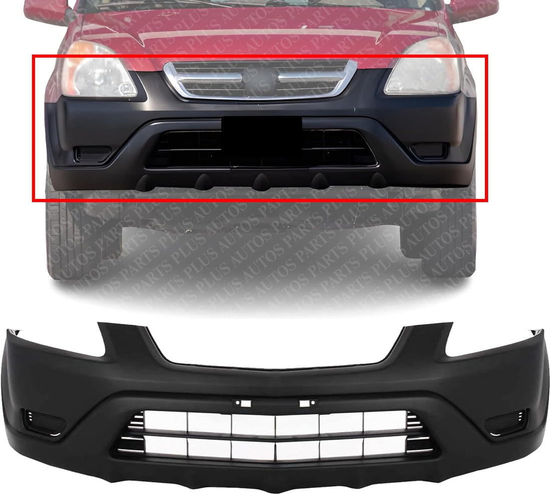 Front Bumper Cover Textured Without Fog Light Holes Direct Replacement Compatible With 2002-2004 Honda CR-V HO1000202 04711S9AA90