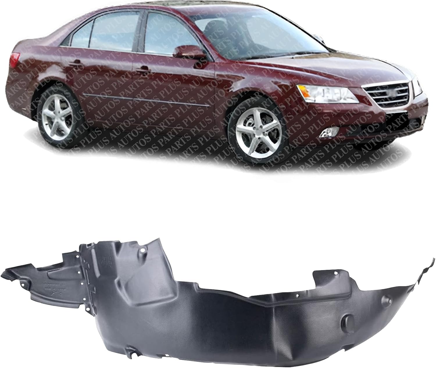 Front Fender Liner Right Passenger Side Direct Replacement Compatible With 2009-2010 Hyundai Sonata HY1249115 868120A800