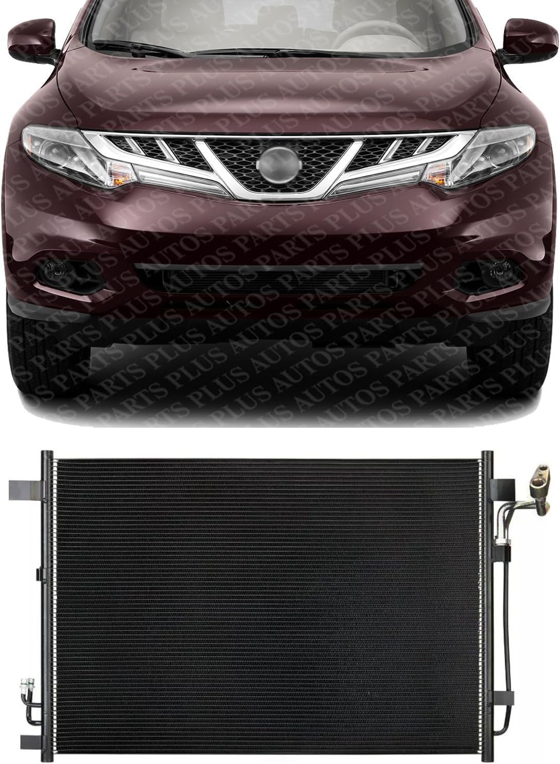 Front A/C Condenser Aluminum Core Direct Replacement Compatible With 2009-2014 Nissan Murano / 2011-2017 Quest NI3030166 921101AA0A