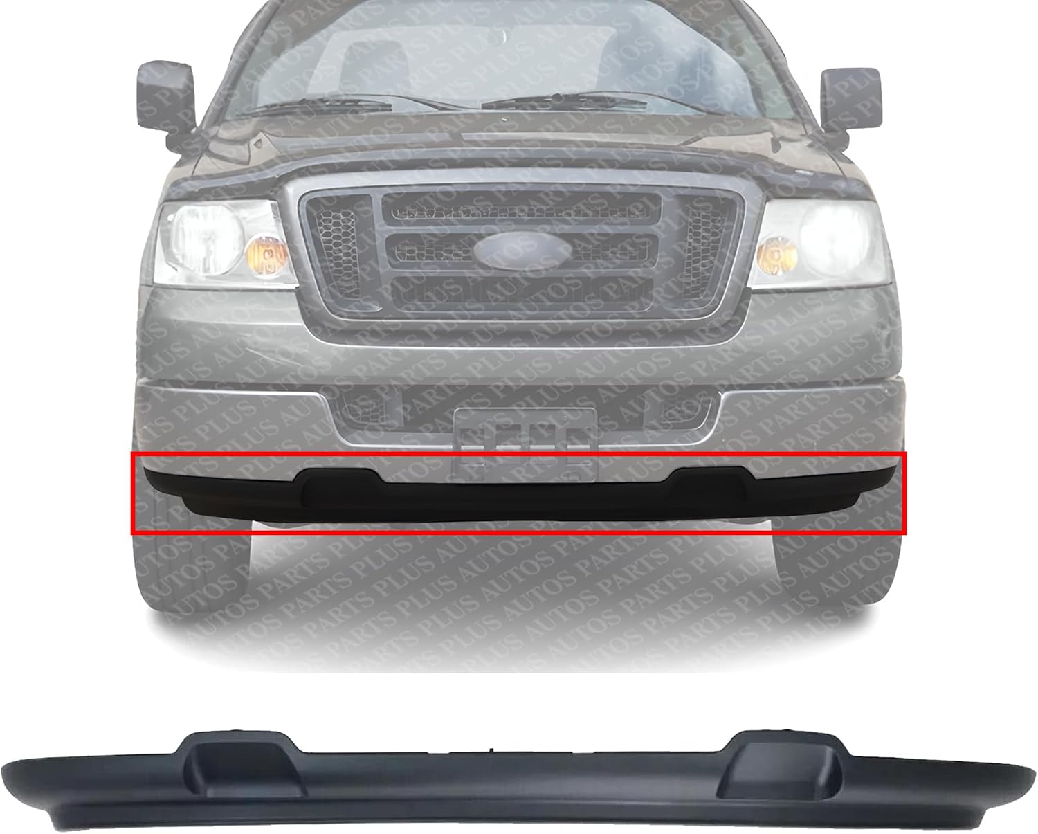 Front Bumper Lower Valance Spoiler Primed Plastic Without Fog Light Holes Direct Replacement Compatible With 2004-2005 Ford F-150 FO1095205 4L3Z17626AAB