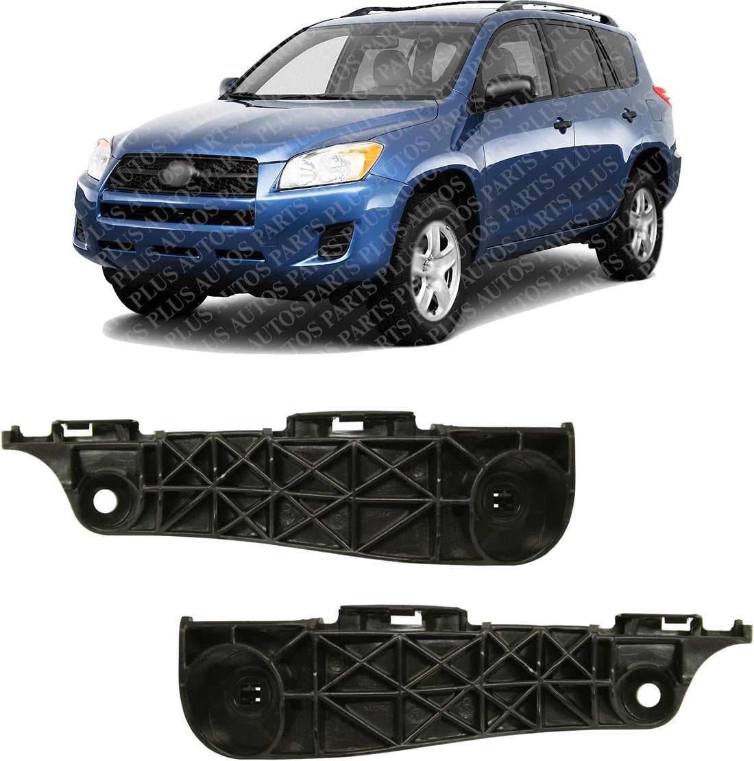 Set Of 2 Front Bumper Retainer Bracket Left Driver & Right Passenger Side Direct Replacement Compatible With 2006-2012 Toyota RAV4 TO1067165 TO1066165 525350R010 525360R010