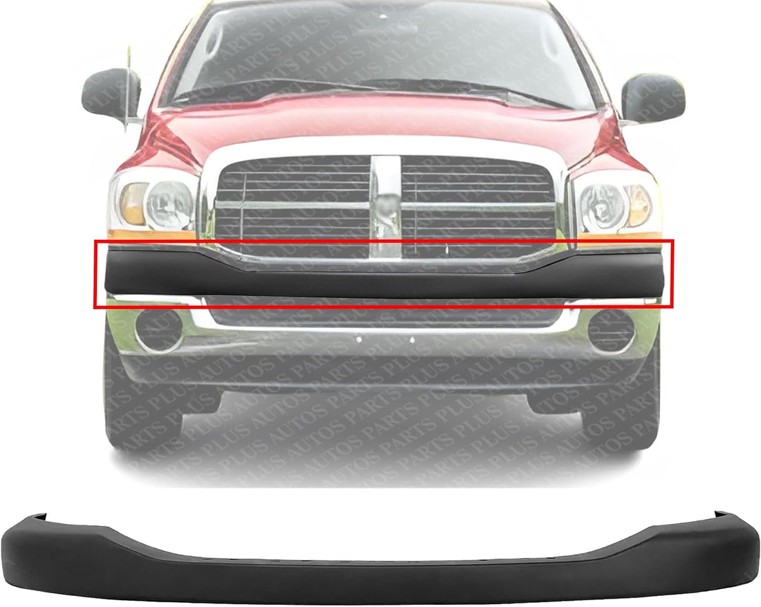 Front Bumper Upper Cover Textured Plastic Direct Replacement Compatible With 2006-2009 Dodge Ram 1500 2500 3500 CH1000880 55077762AA