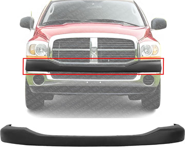 Front Bumper Upper Cover Textured Plastic Direct Replacement Compatible With 2006-2009 Dodge Ram 1500 2500 3500 CH1000880 55077762AA