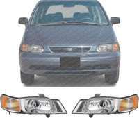 Set Of 2 Front Headlight Lens And Housing Right Passenger & Left Driver Side Direct Replacement Compatible With 1999-2004 Honda Odyssey HO2502114 HO2503114 33151S0XA01 33101S0XA01
