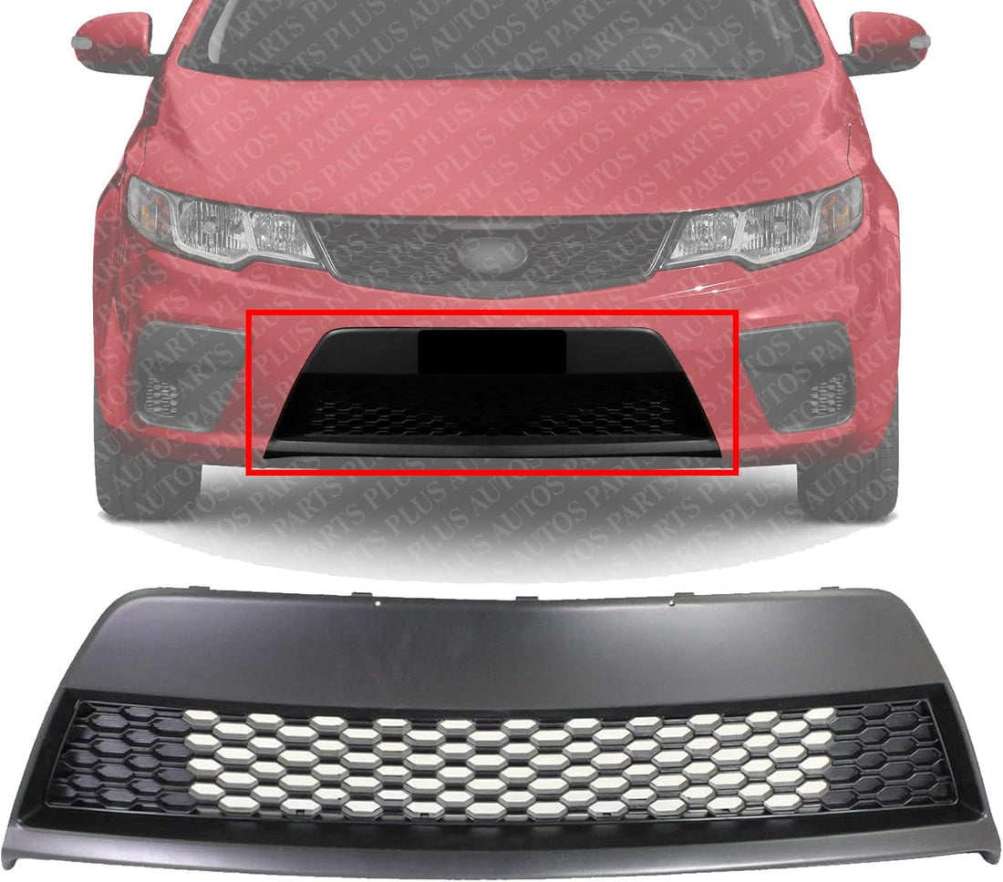 Front Bumper Grille Without Fog Light Holes Textured Plastic Direct Replacement Compatible With Kia Forte Koup 2010-2013 KI1036107 865601M300