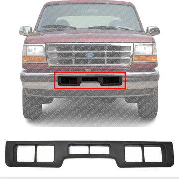 Front Bumper Center Molding With Air Holes Direct Replacement Compatible With 1992-1996 Ford F-Series/Bronco FO1057272 F3TZ17K833K