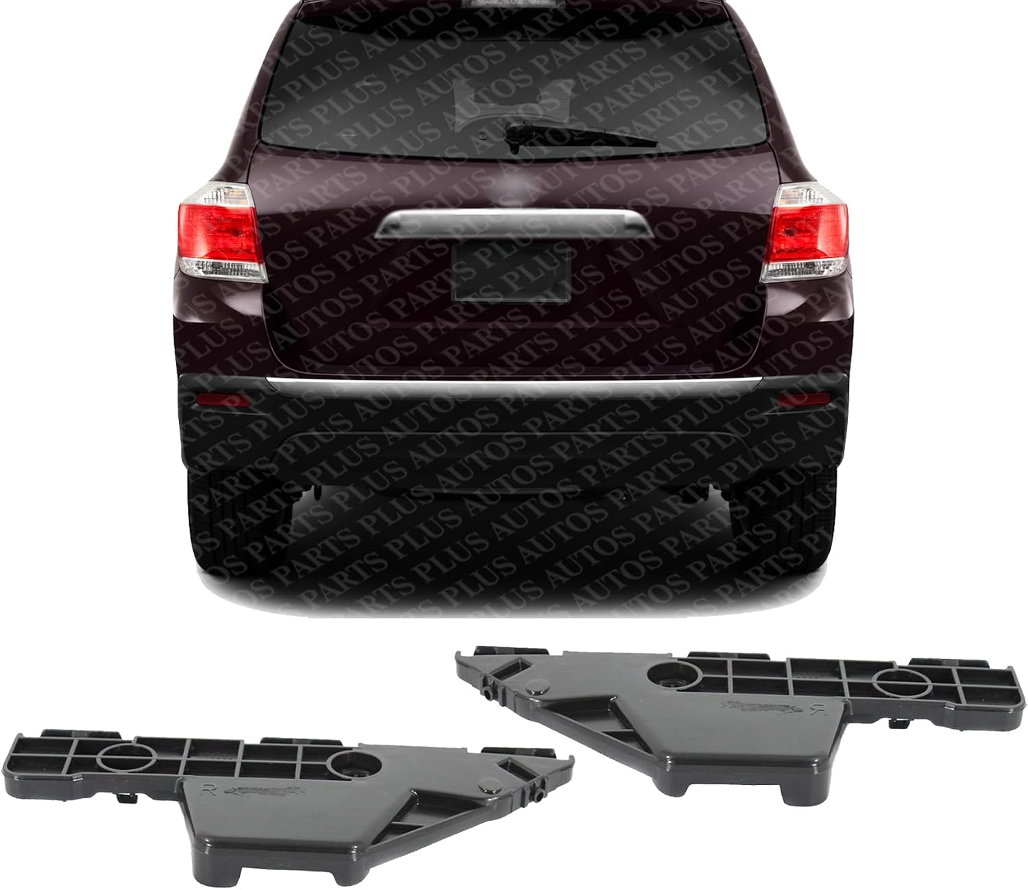 Set of 2 Rear Bumper Front Section Support Bracket Plastic Left Driver & Right Passenger Side Direct Replacement Compatible with 2008-2013 Toyota Highlander TO1143104 TO1142104