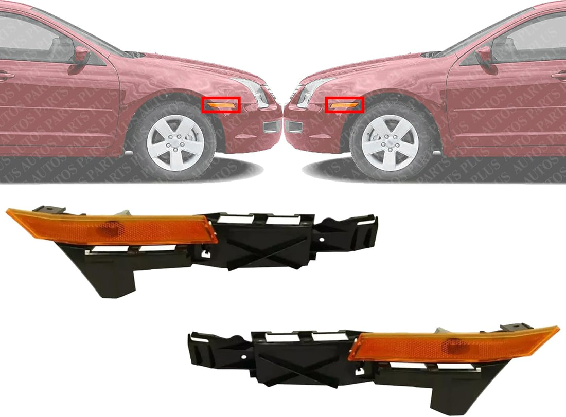 Set Of 2 Front Reinforcement Cover With Marker Light Left Driver & Right Passenger Side Direct Replacement Compatible With 2006-2009 Ford Fusion/Mercury Milan FO2550142 FO2551142