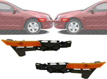 Set Of 2 Front Reinforcement Cover With Marker Light Left Driver & Right Passenger Side Direct Replacement Compatible With 2006-2009 Ford Fusion/Mercury Milan FO2550142 FO2551142