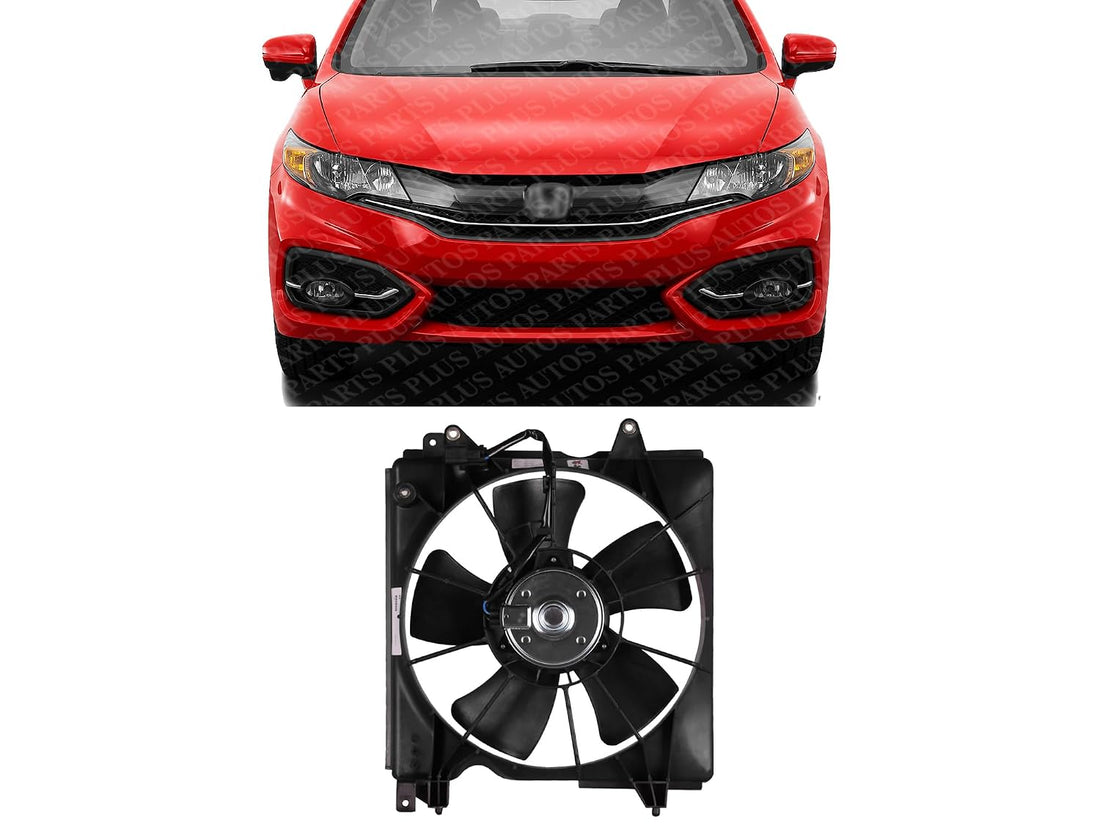 Front Radiator Cooling Fan Assembly Plastic Direct Replacement Compatible with 2012-2015 Honda Civic HO3115158 19030R1AA01-PFM