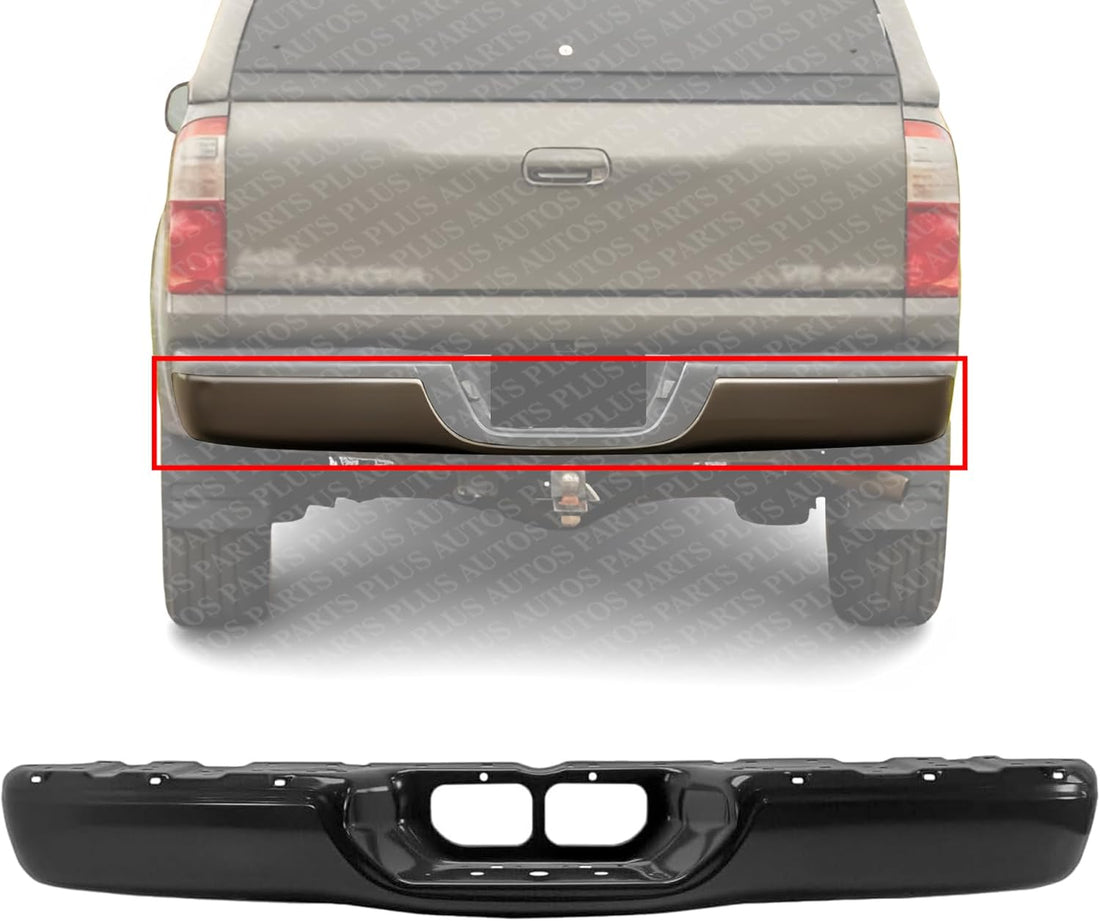 Rear Step Bumper Face Bar Painted Black Steel Direct Replacement Compatible With 2000-2006 Toyota Tundra TO1102230 521510C011