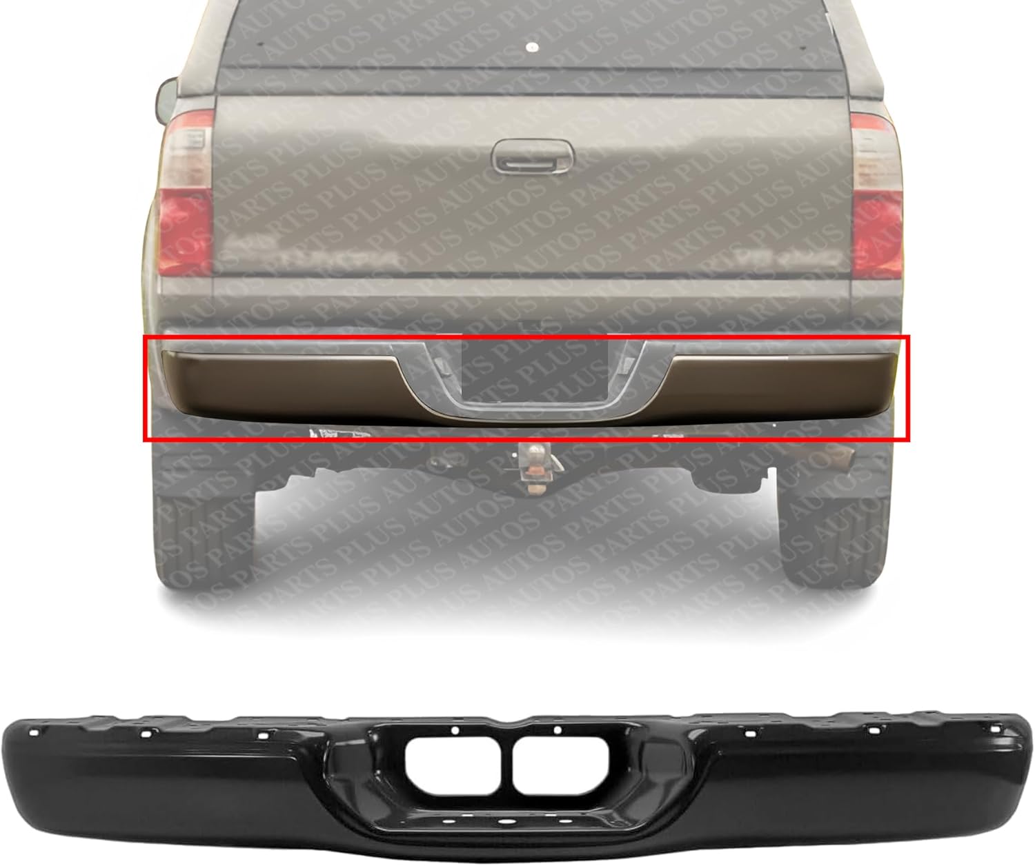 Rear Step Bumper Face Bar Painted Black Steel Direct Replacement Compatible With 2000-2006 Toyota Tundra TO1102230 521510C011