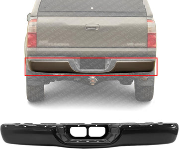 Rear Step Bumper Face Bar Painted Black Steel Direct Replacement Compatible With 2000-2006 Toyota Tundra TO1102230 521510C011