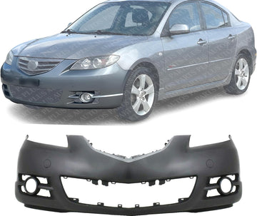 Front Bumper Cover Primed Direct Replacement Compatible With 2004-2006 Mazda 3 MA1000197 BNYK5003XEBB