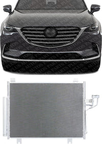 Front AC Condenser Aluminum Core Direct Replacement Compatible With 2016-2022 Mazda CX-9 MA3030165 TC3M61480 TK4861480