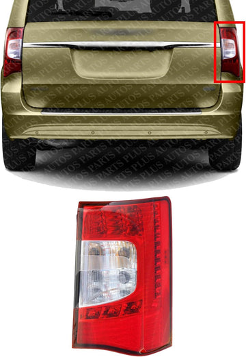 Tail Light Assembly Right Passenger Side Direct Replacement Compatible With 2011-2016 Chrysler Town & Country CH2801198 5182530AE