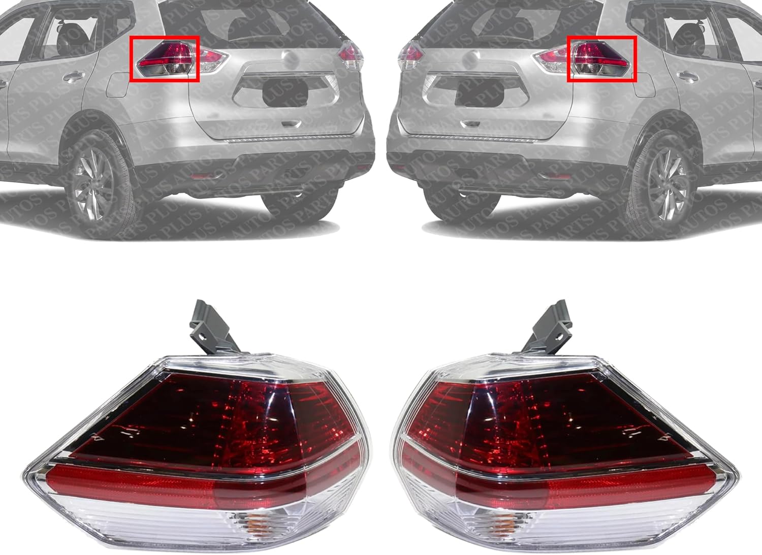 Set Of 2 Tail Light Outer Assembly Left Driver & Right Passenger Side Direct Replacement Compatible With 2014-2016 Nissan Rogue NI2805102 NI2804102 265504BA0A 265554BA0A