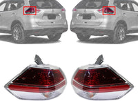 Set Of 2 Tail Light Outer Assembly Left Driver & Right Passenger Side Direct Replacement Compatible With 2014-2016 Nissan Rogue NI2805102 NI2804102 265504BA0A 265554BA0A