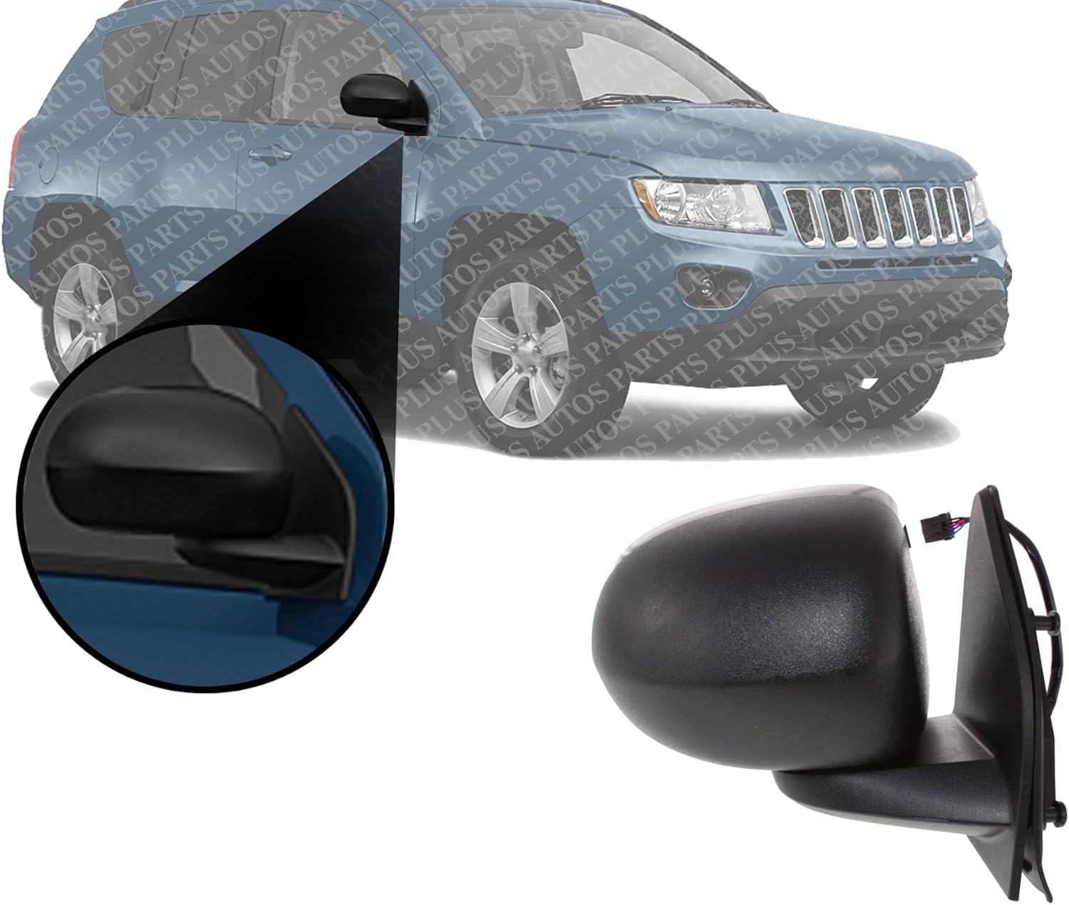 Front Mirror Non-Towing Manual Folding Heated Textured Right Passenger Side Direct Replacement Compatible With 2014-2021 Toyota Tundra TO1321303 879100C400 879100C440-PFM