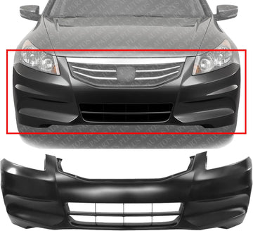 Front Bumper Cover Primed Direct Replacement Compatible With 2011-2012 Honda Accord HO1000278 04711TA0A91ZZ