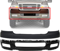 Front Bumper Steel + Upper Cover Primed Direct Replacement Compatible With 2004-2006 Ford F-150 FO1002391 FO1000561 4L3Z17D957DA 4L3Z17757FA