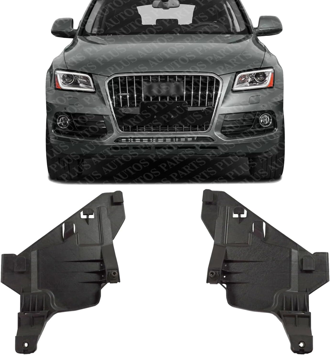 Set of 2 Front Head Light Bracket Plastic Left Driver & Right Passenger Side Direct Replacement Compatible with 2013-2017 Audi Q5 / SQ5 AU2509107 AU2508107 8R0941454A 8R0941453A