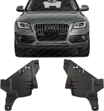 Set of 2 Front Head Light Bracket Plastic Left Driver & Right Passenger Side Direct Replacement Compatible with 2013-2017 Audi Q5 / SQ5 AU2509107 AU2508107 8R0941454A 8R0941453A