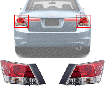 Set Of 2 Tail Light Assembly Plastic Left Driver & Right Passenger Side Direct Replacement Compatible With 2008-2012 Honda Accord HO2801172 HO2800172 33500TA0A01 33550TA0A01