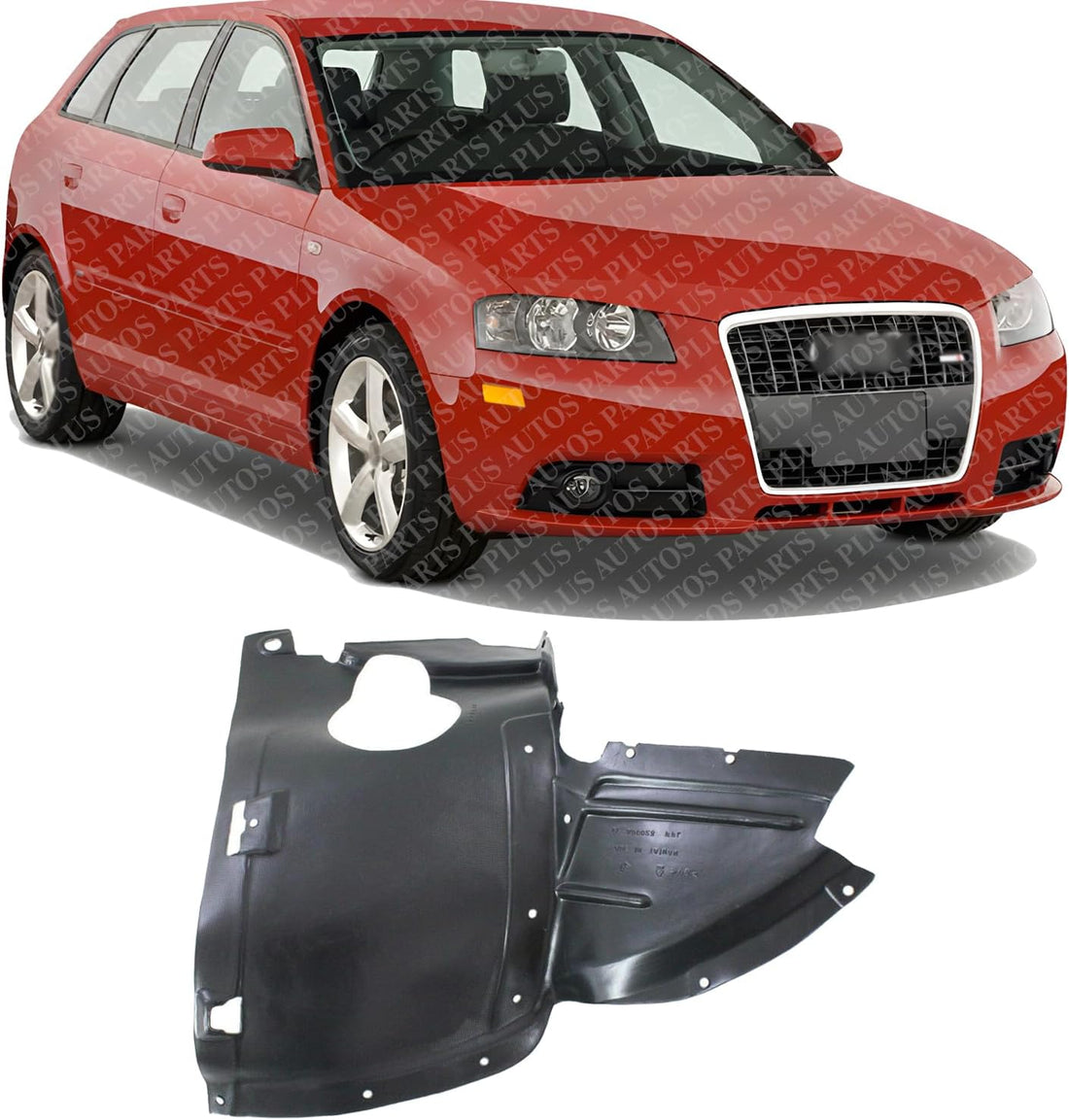 Front Section Fender Liner Right Passenger Side Direct Replacement Compatible With 2006-2011 Audi A3 AU1251101 8P0821192B