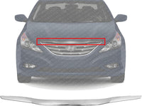 AUTOS PARTS PLUS Front Hood Molding Assembly Chrome Direct Replacement Compatible With 2011-2013 Hyundai Sonata HY1235101 863553S101