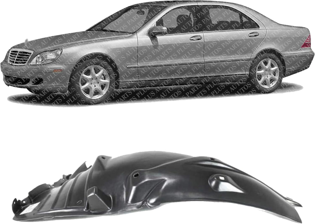 Front Section Fender Liner Left Driver Side Direct Replacement Compatible With 2000-2006 Mercedes Benz S-Class MB1248117 2206901930