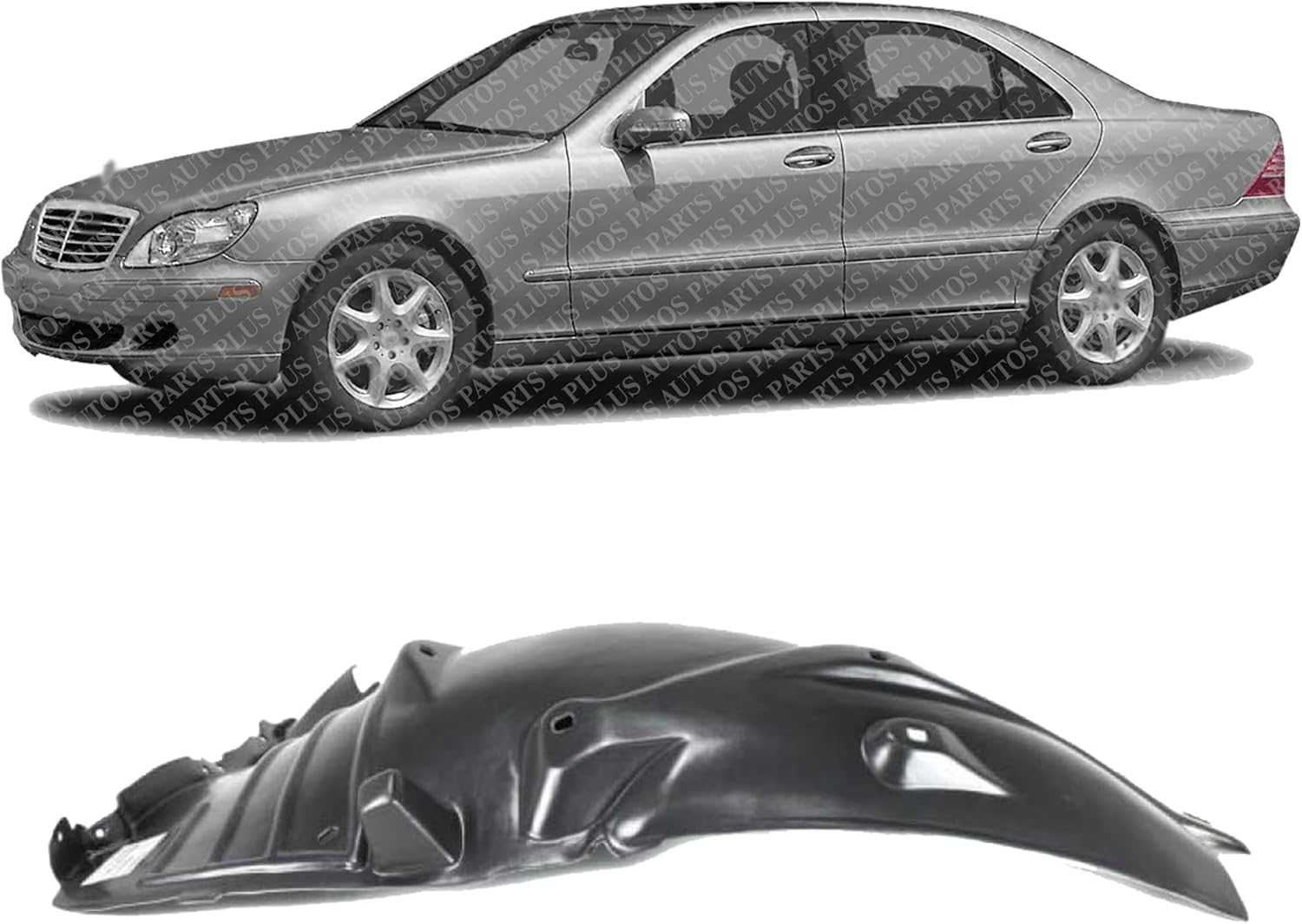 Front Section Fender Liner Left Driver Side Direct Replacement Compatible With 2000-2006 Mercedes Benz S-Class MB1248117 2206901930